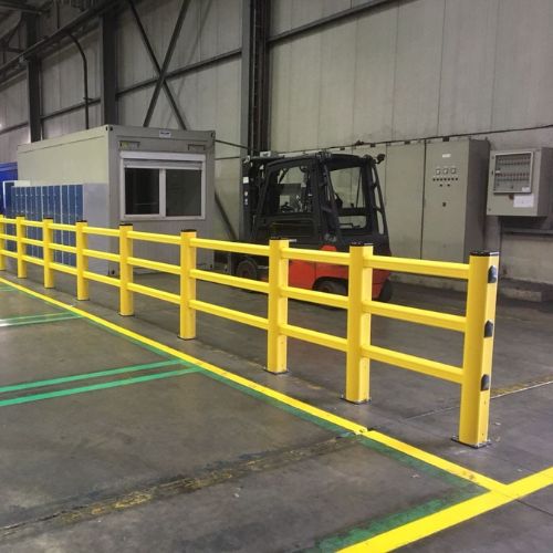 Modular MPM flexible barrier installed along an industrial route